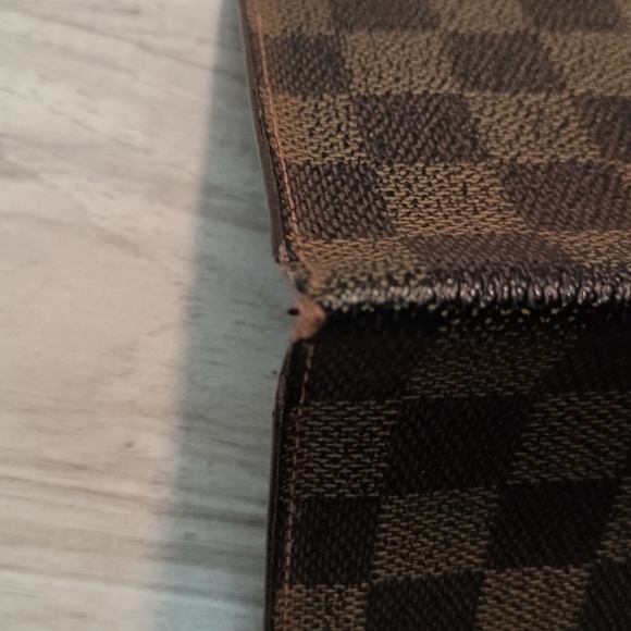 Louis Vuitton Damier Ebene Brazza Wallet Checkbook Holder Designer Leather - Picture 4 of 12